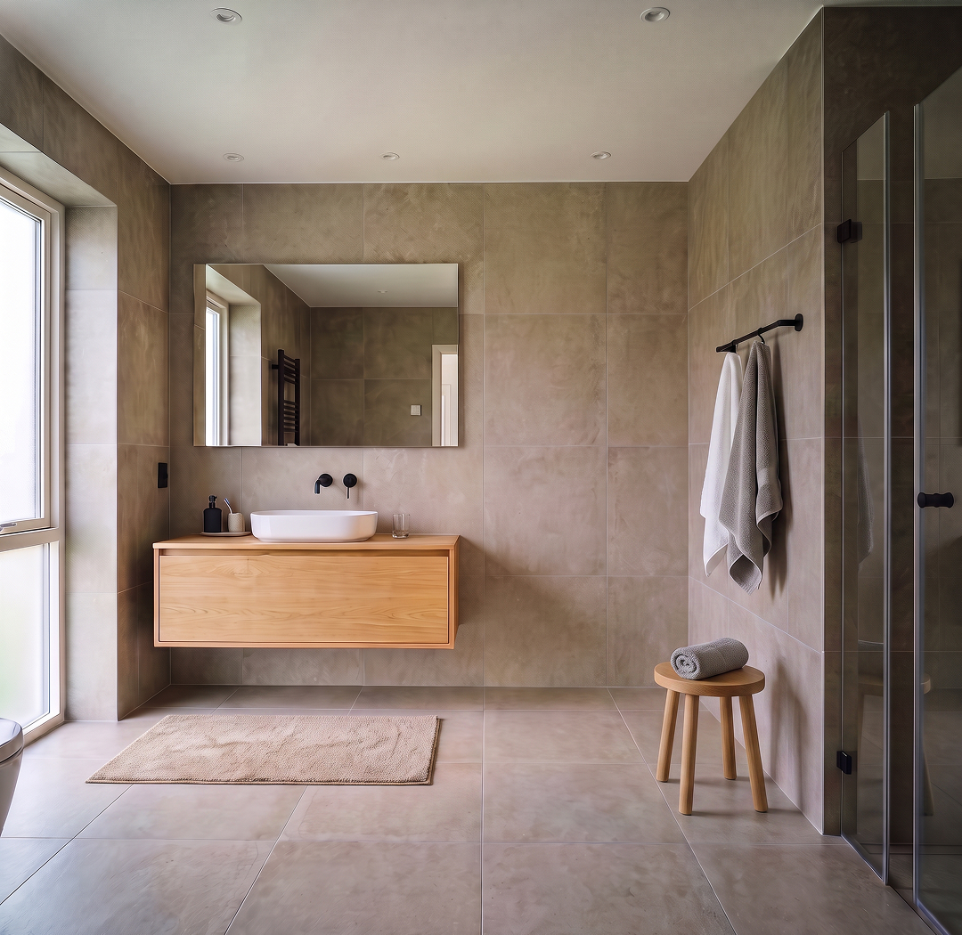 Badezimmer mit ungenutzter Ecke